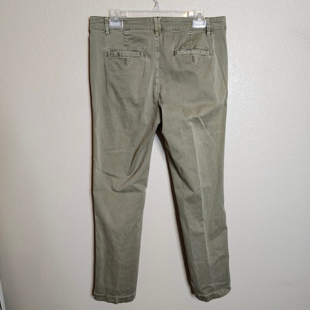 CHINO by Anthropologie Olive Green Relaxed Fit Pants Navy/Orange Side Stripe 30 - Picture 4 of 9